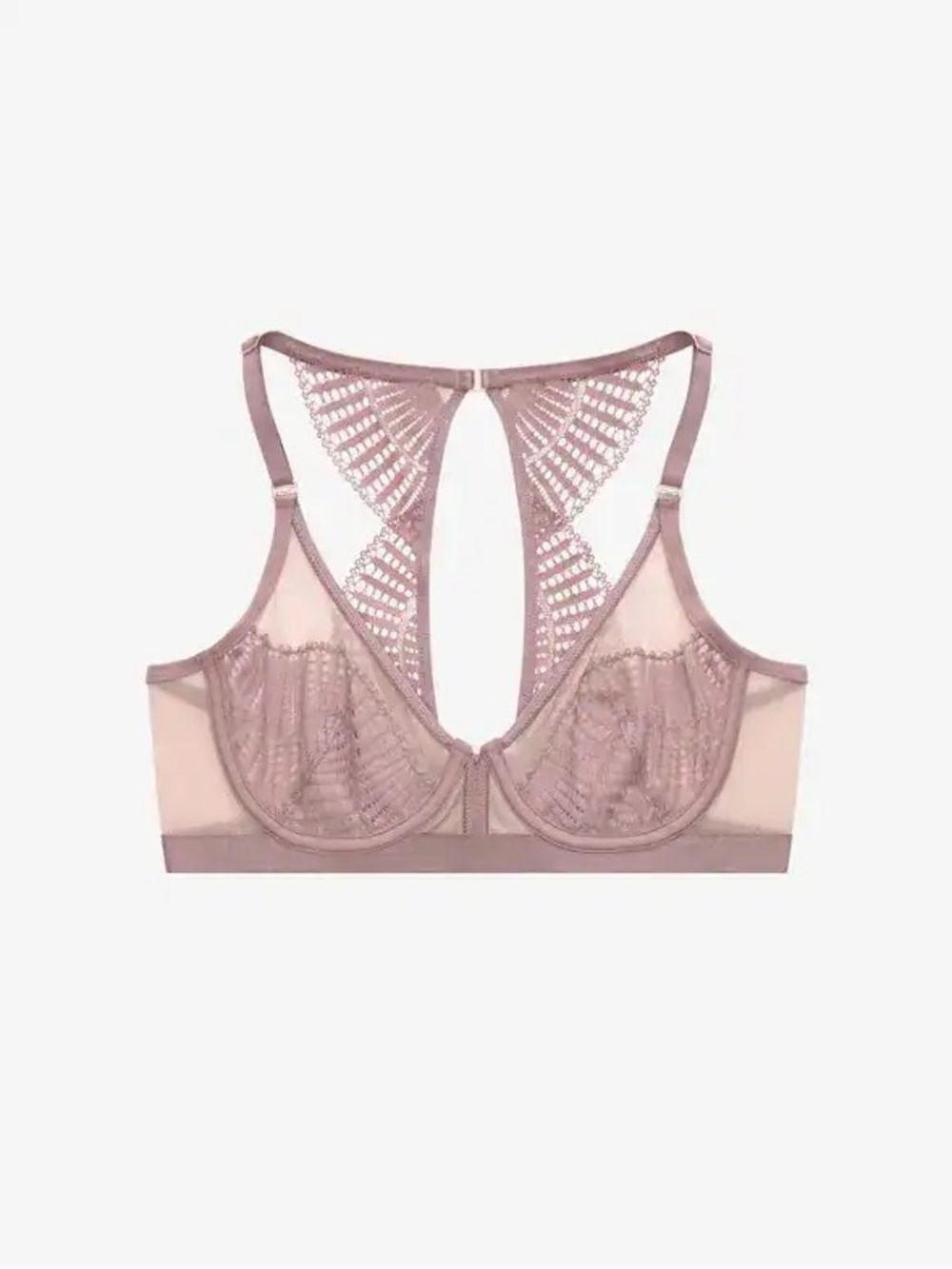 ThirdLove Fleur Lace Unlined Lace Racerback Underwire Bra Size 36D Mauve $118